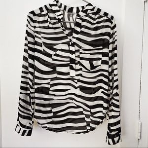 Sheer zebra print blouse